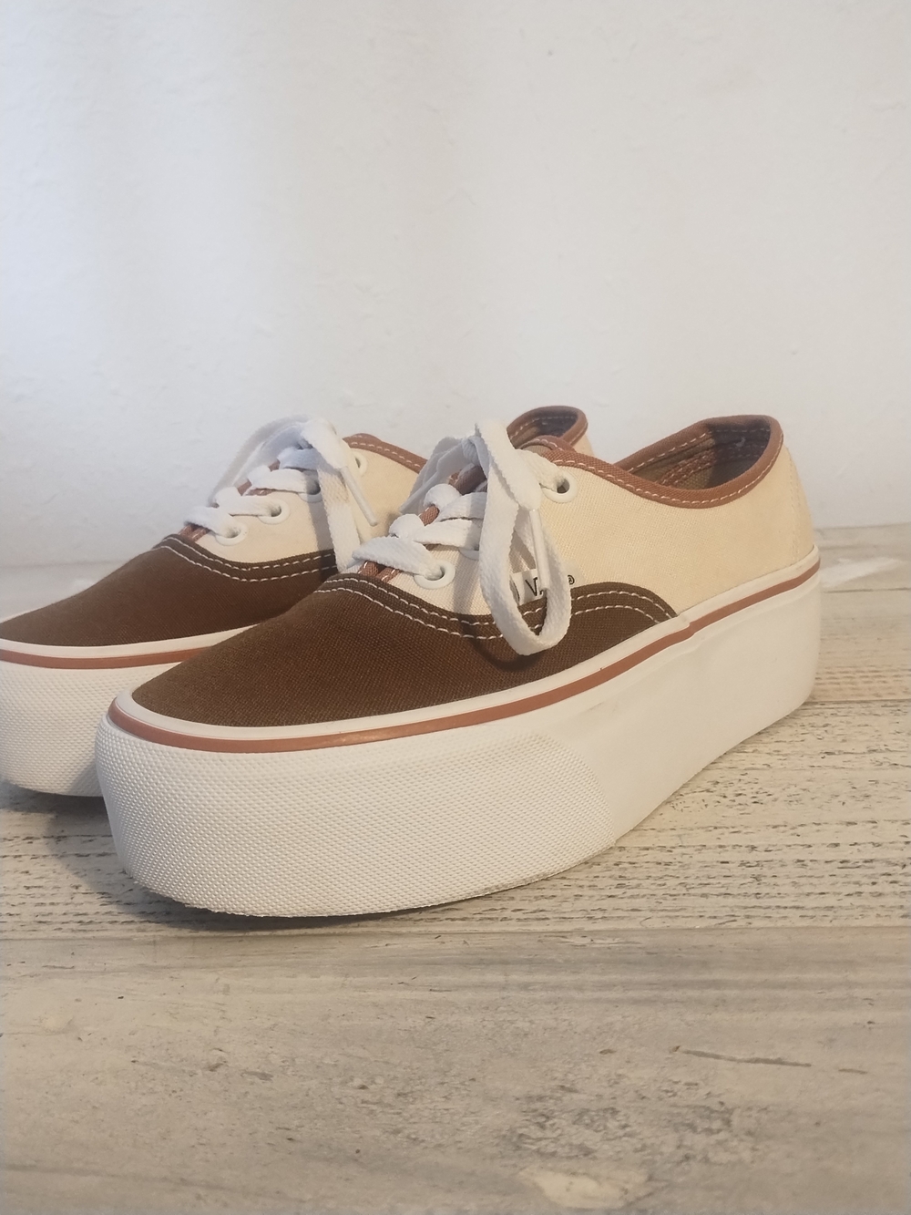 Vans authentic stackform platform earthy blocking multi color sneakers unisex